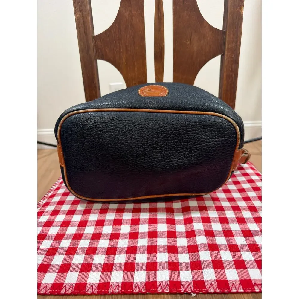 vintage Dooney & Bourke black pebbled leather
